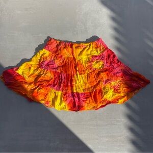 Tie Dye Tiered Mini Skirt